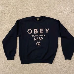 Black Vintage OBEY Crewneck